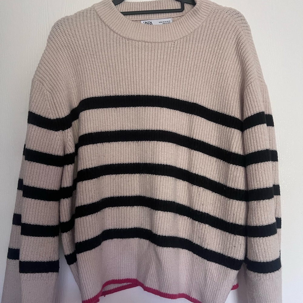 Striped Black and Cream Sweater
